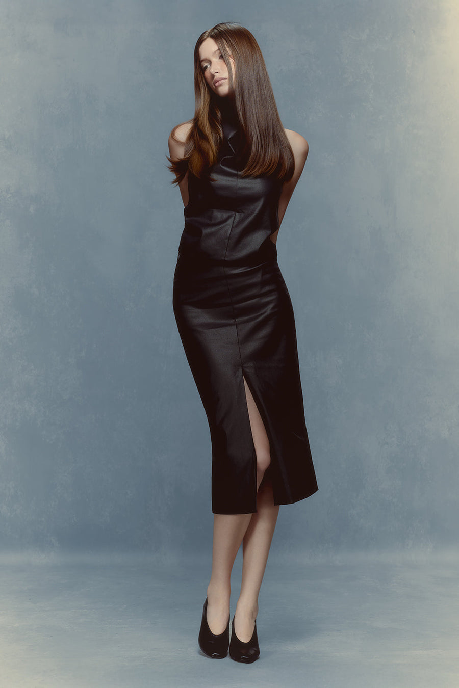 Evy High Neck Midi Dress