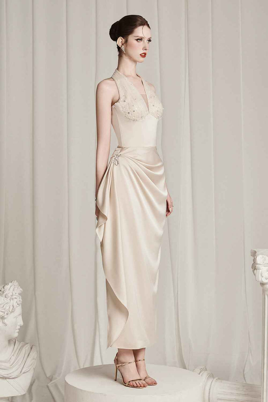 Clytia Draped Midi Dress