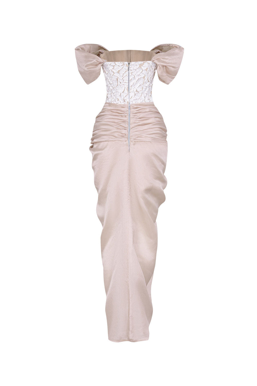 Gladys Sarong Straight Across Neck Chiffon Ankle Length Dress Maxi Dress LINH PHUNG