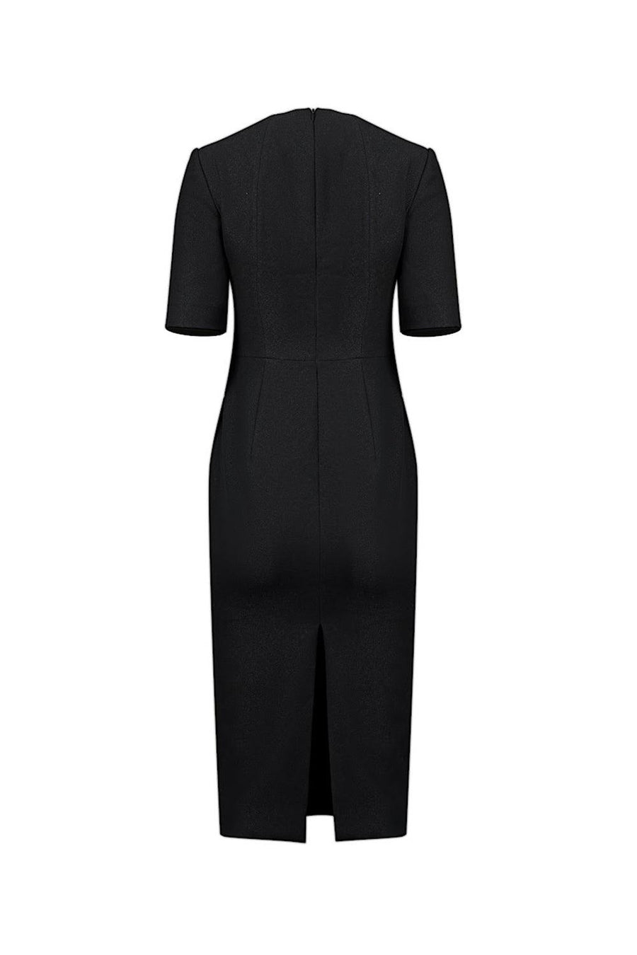 Lina Pencil Jewel Neck Gabardine Midi Dress Midi Dress CHANCOS
