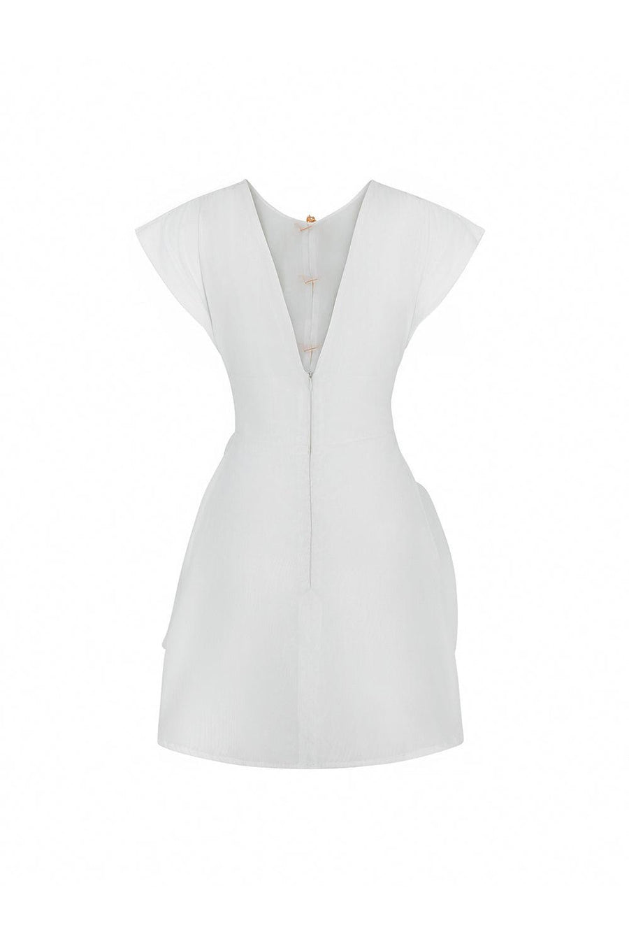 Clover A-line Jewel Neck Organza Mini Dress Mini Dress LaLING