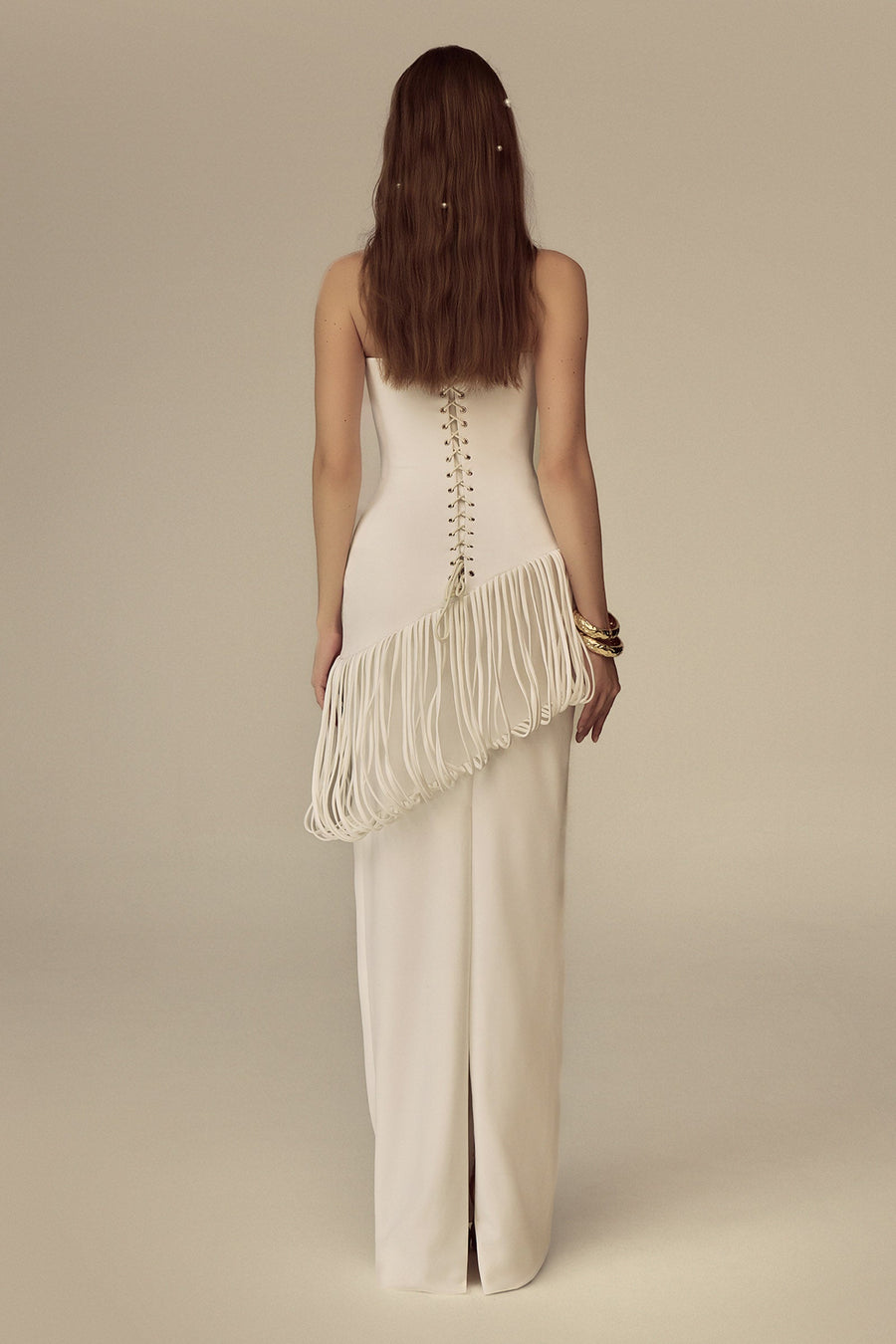 Isolara Straight Across Fringe Maxi Dress 3