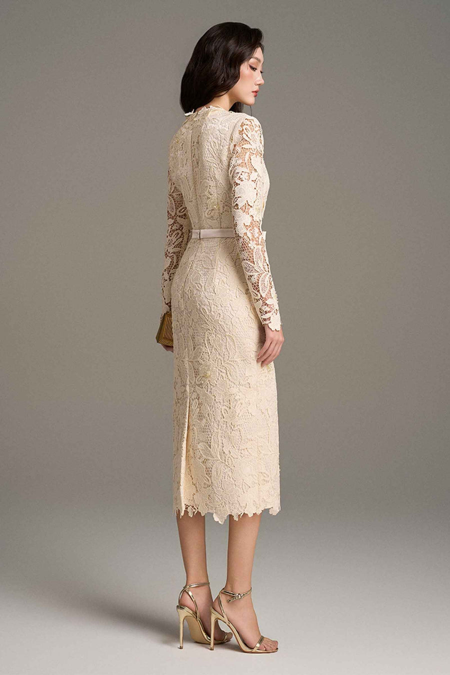 Solenne Lace Midi Dress