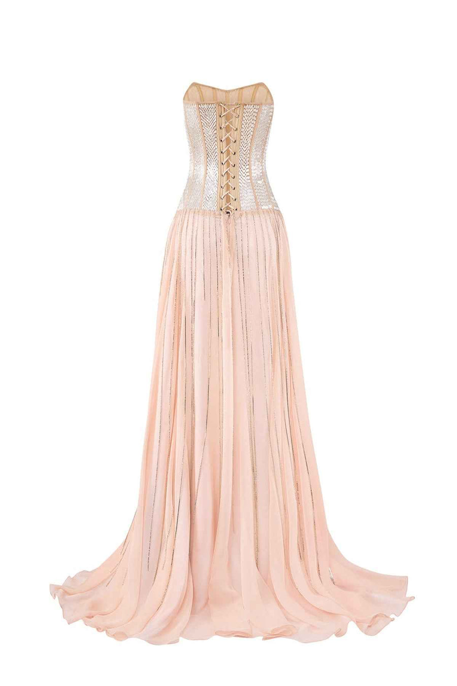 Noxie A-line Sweetheart Neck Chiffon Floor Length Dress