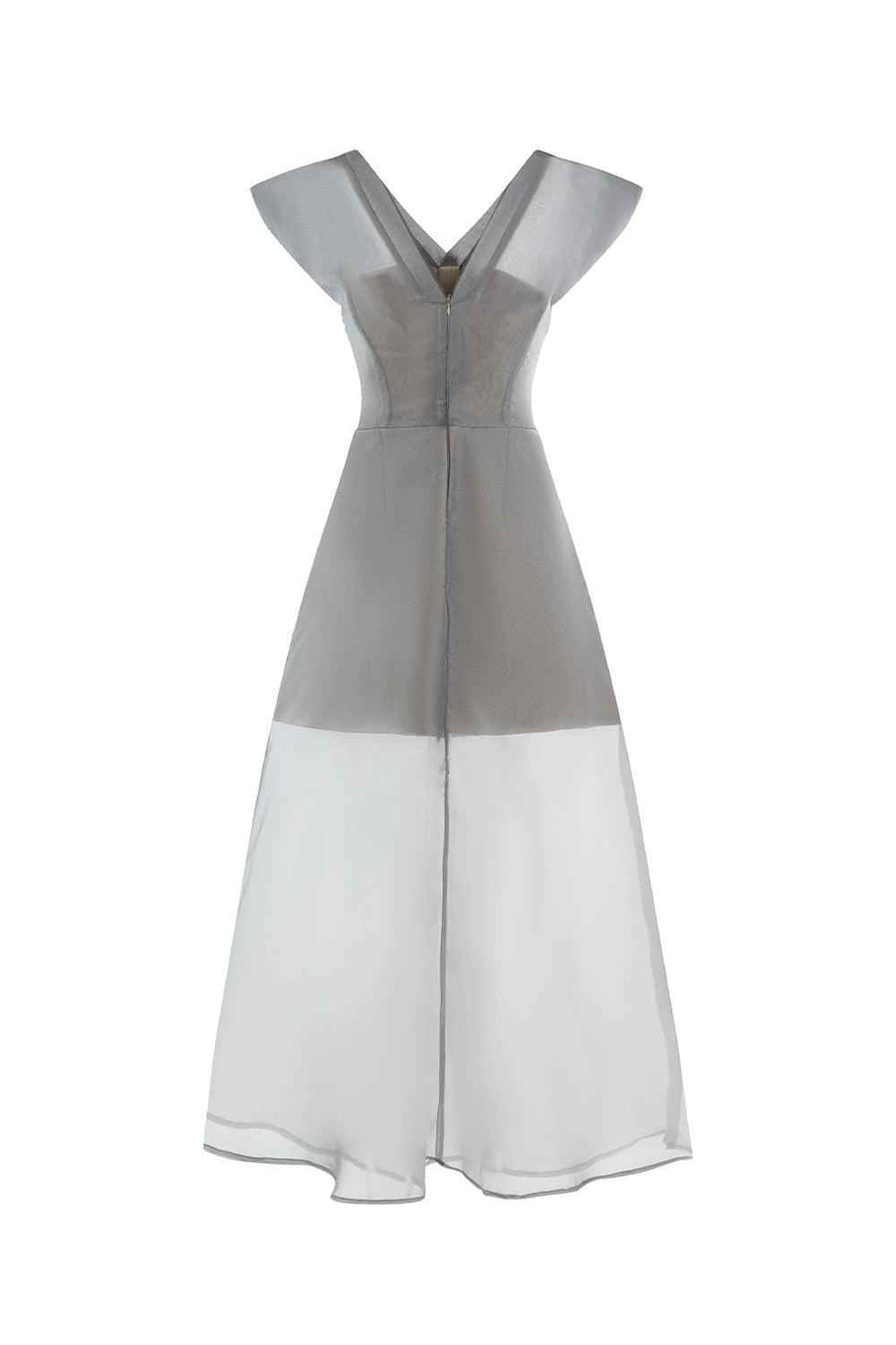 Delight A-line V-Neck Poly Organza Ankle Length Dress Maxi Dress LaLING