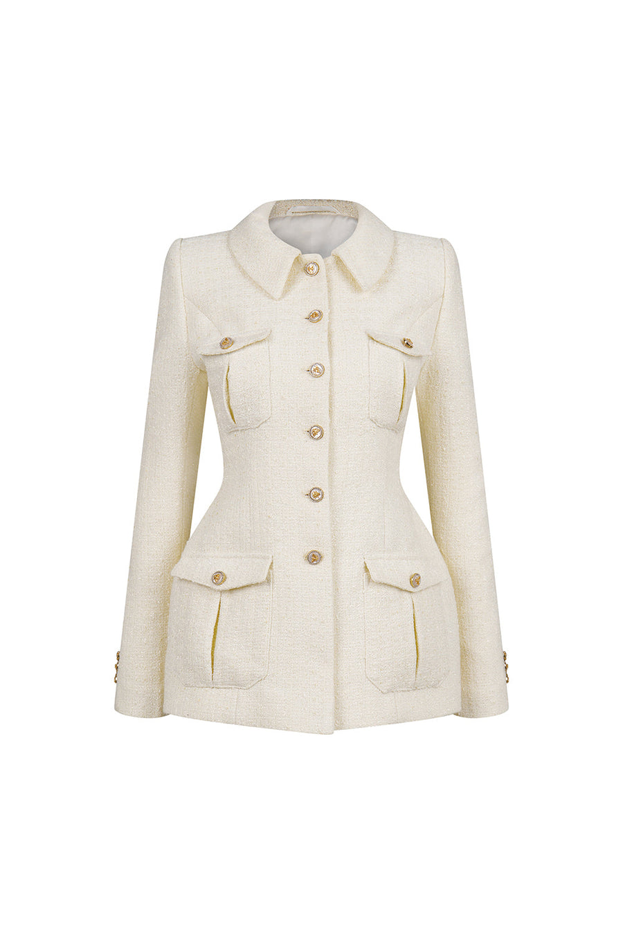Amara Hourglass Long Sleeved Tweed Jacket 1