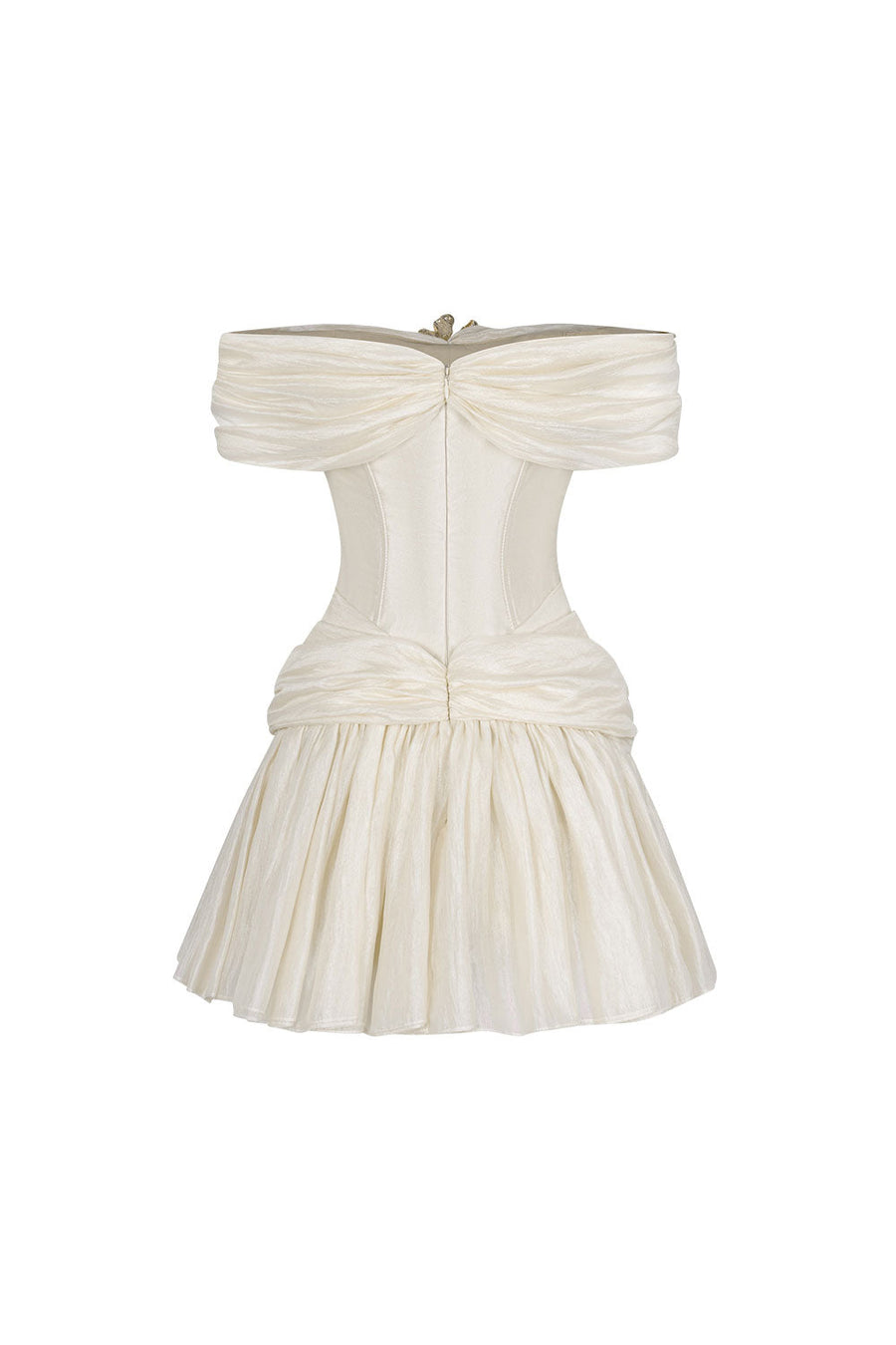 Emerald Fit and Flare Corset Waist Chiffon Mini Dress Mini Dress LINH PHUNG
