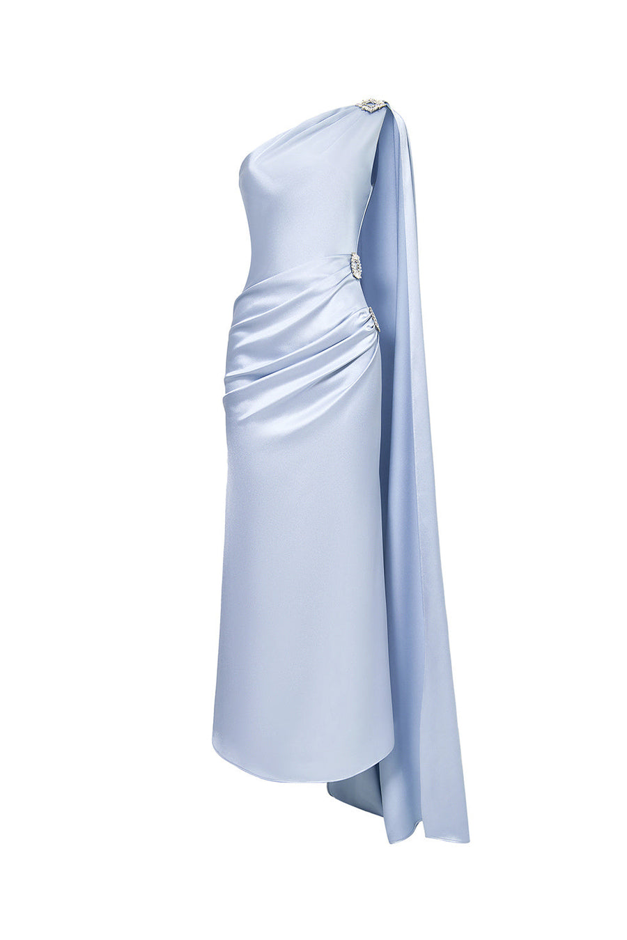 Nimbus Trumpet One Shoulder Silk Ankle Length Dress Gown Dress Calista de Minh Thanh