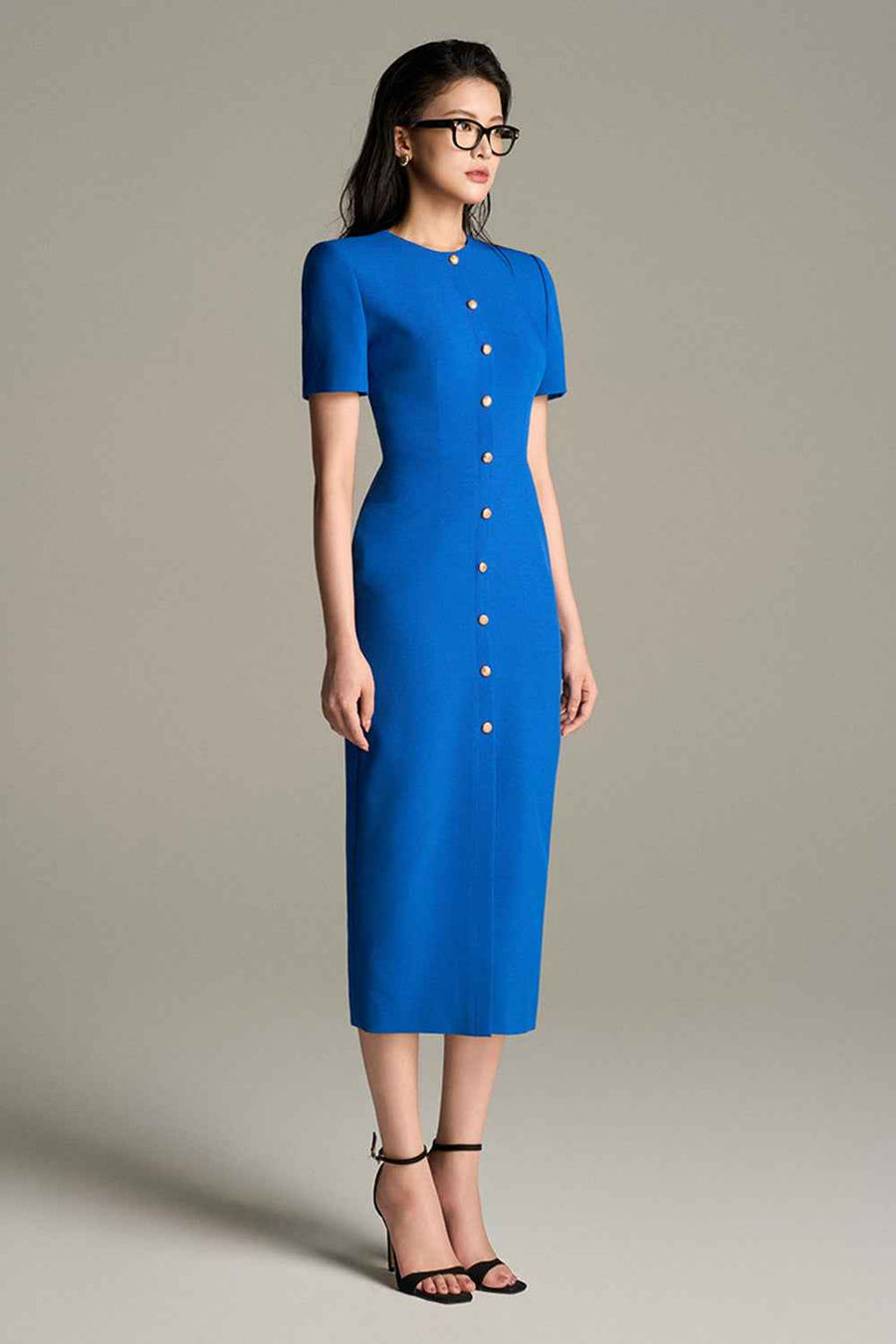 Mireth Button Midi Dress