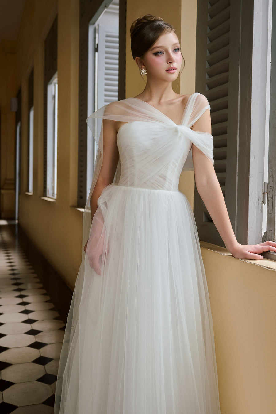Margaret Asymmetric Neck Maxi Dress 6