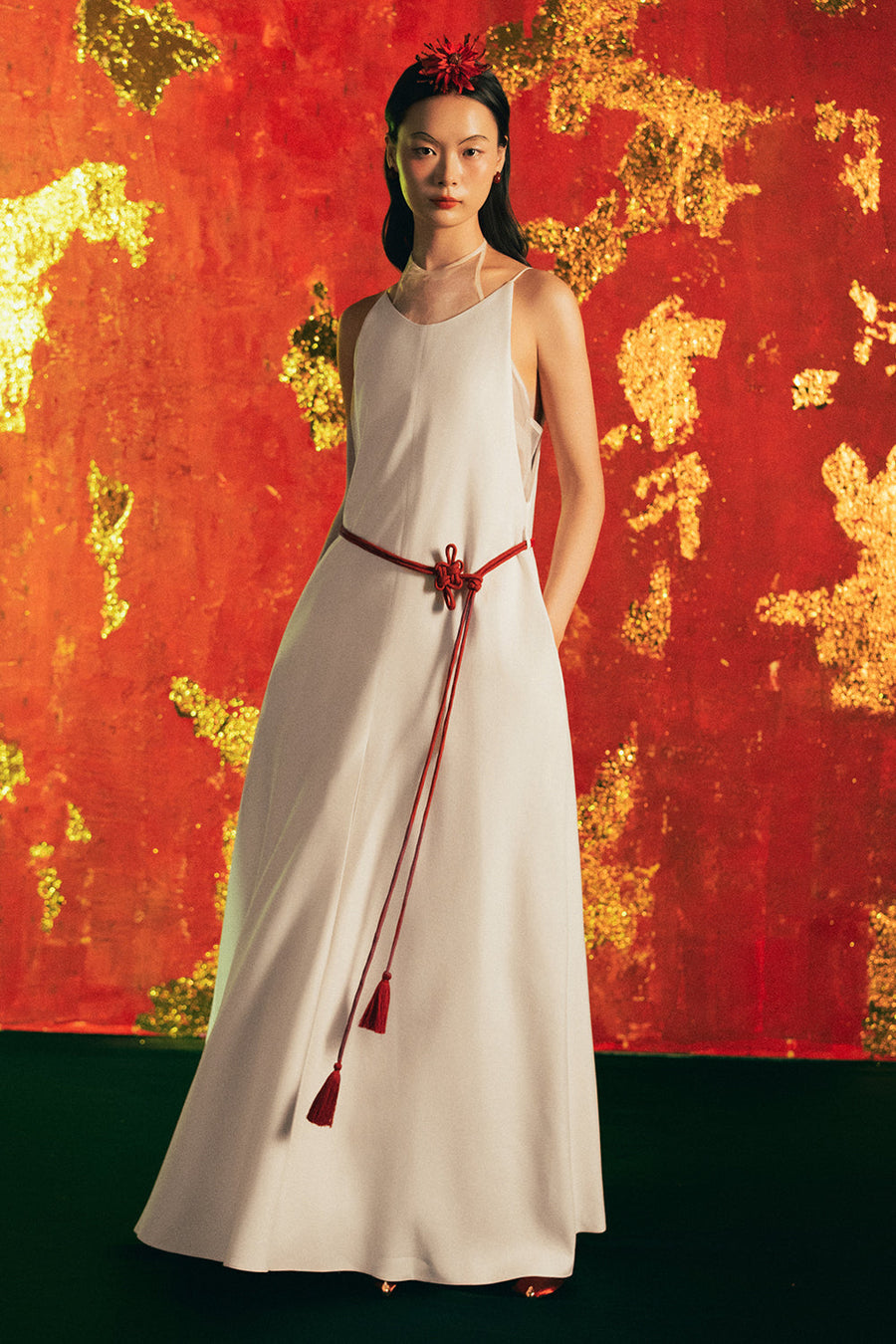 Tuyet Anh A-line Taffeta Maxi Dress 1