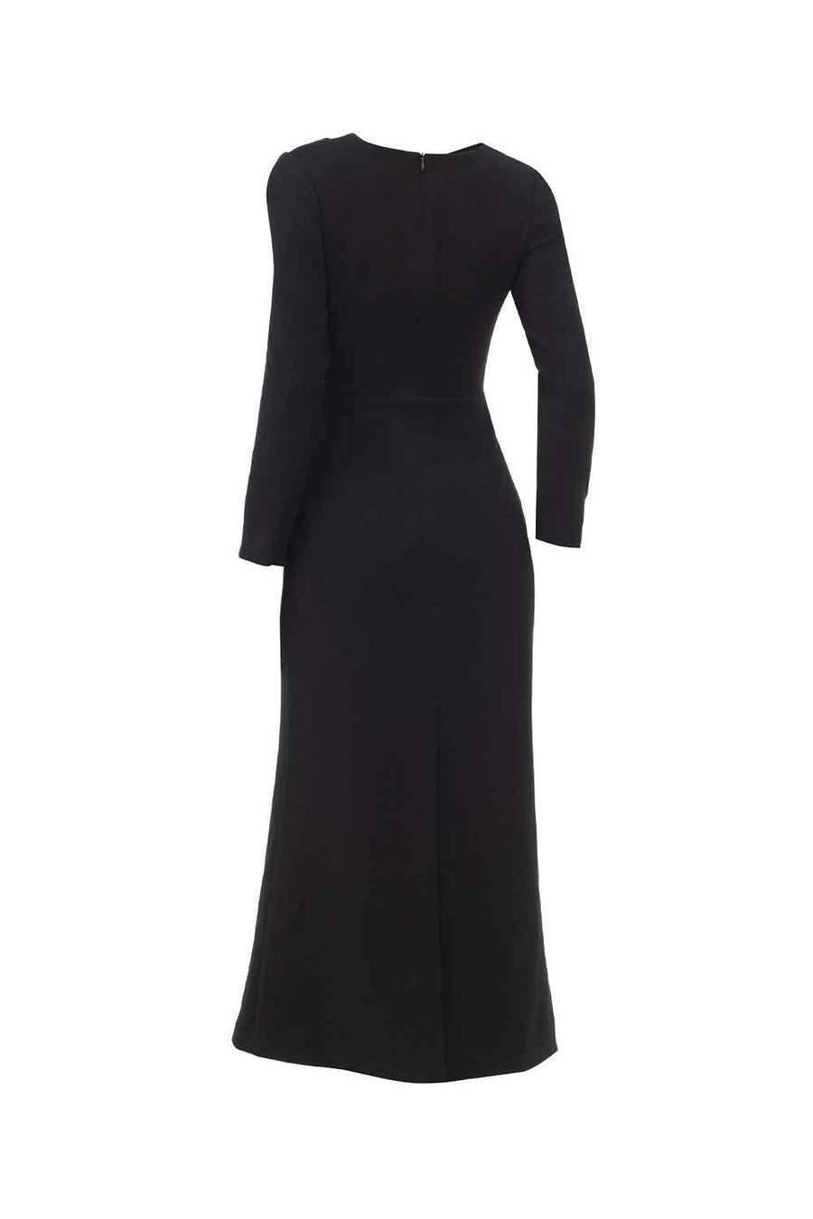 Celeste Trumpet Diagonal Neck Velvet Ankle Length Dress Maxi Dress IVY moda