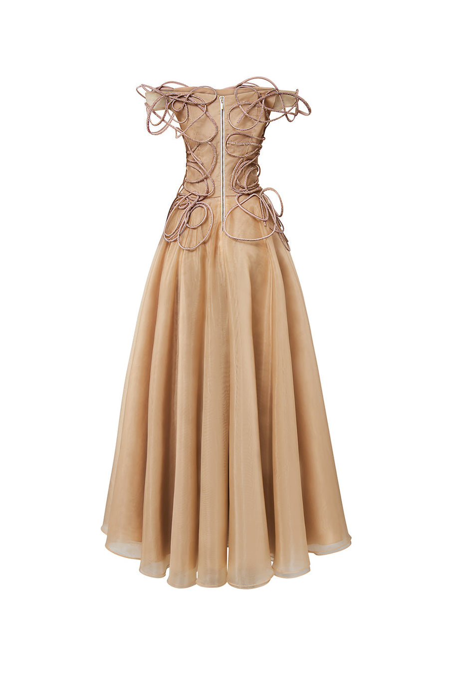 Julissa A-line Off-Shoulder Mesh Floor Length Dress Gown Dress Calista de Minh Thanh
