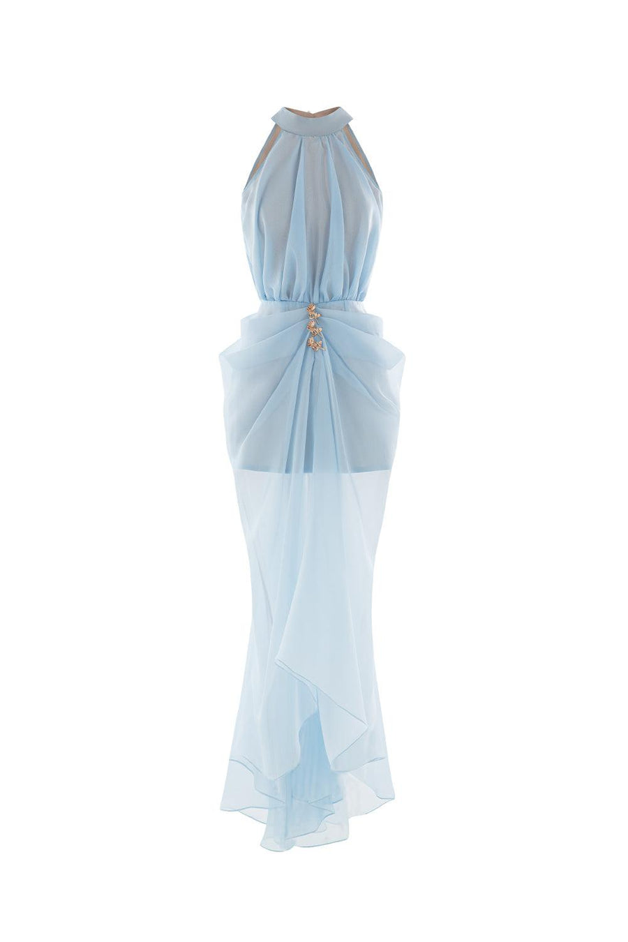 Nerissa Asymmetric Gathered Silk Organza High-low Dress Maxi Dress LaLING