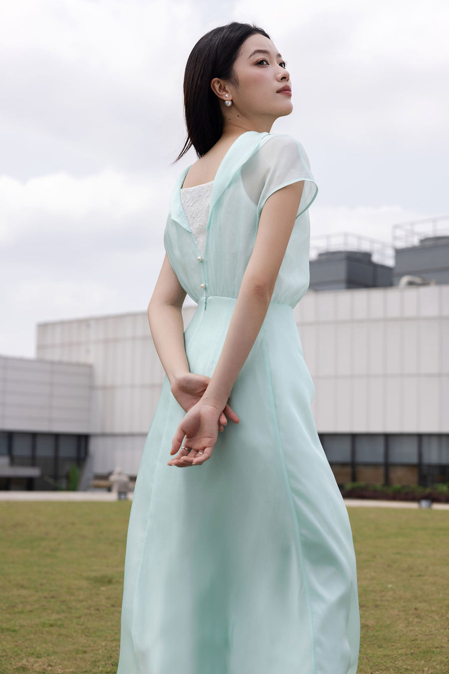 Luc Van Boat Neck Midi Dress 4