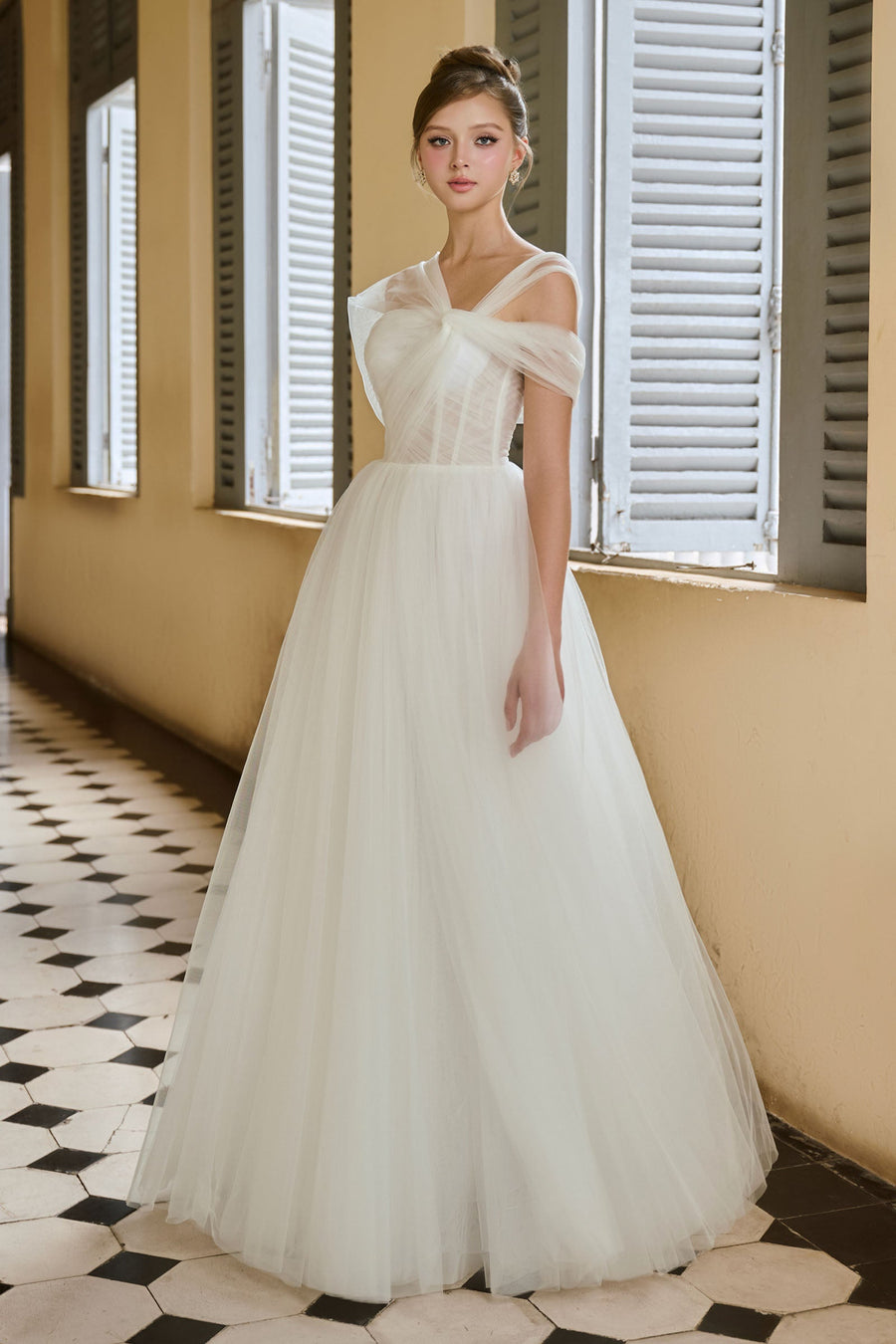 Margaret Asymmetric Neck Maxi Dress 4