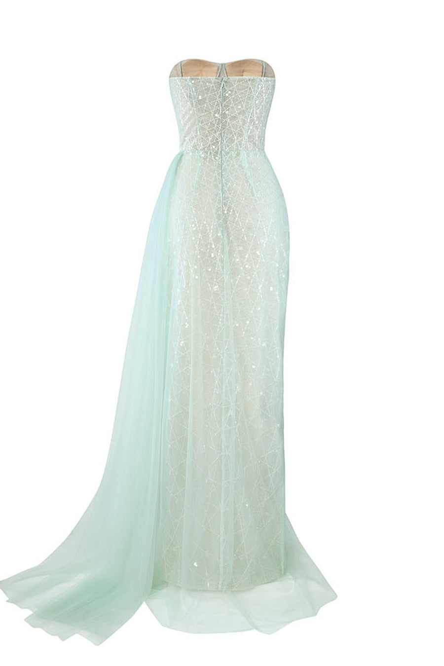 Lyrixa Asymmetric Cape Shoulder Mesh Sequin Floor Length Dress Gown Dress Calista de Minh Thanh