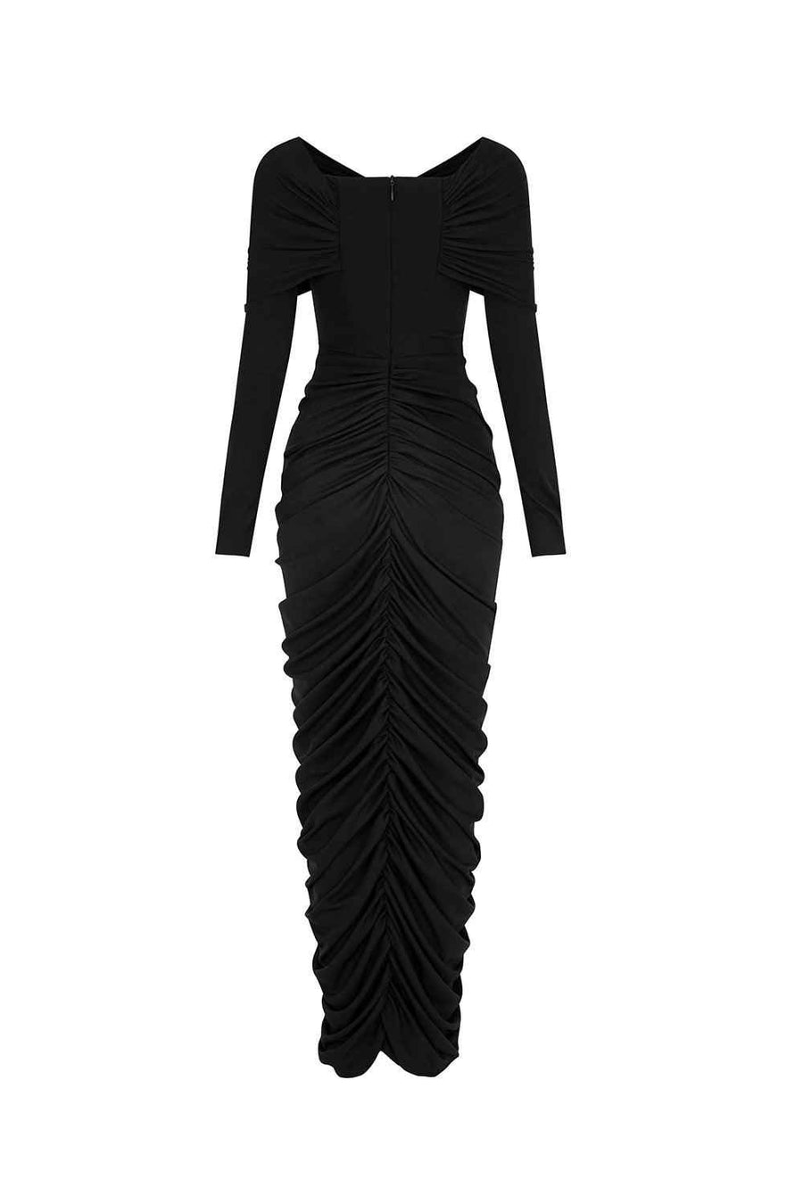 Gabrielle Gathered Extended Flap Cotton Jersey Ankle Length Dress Maxi Dress LaLING