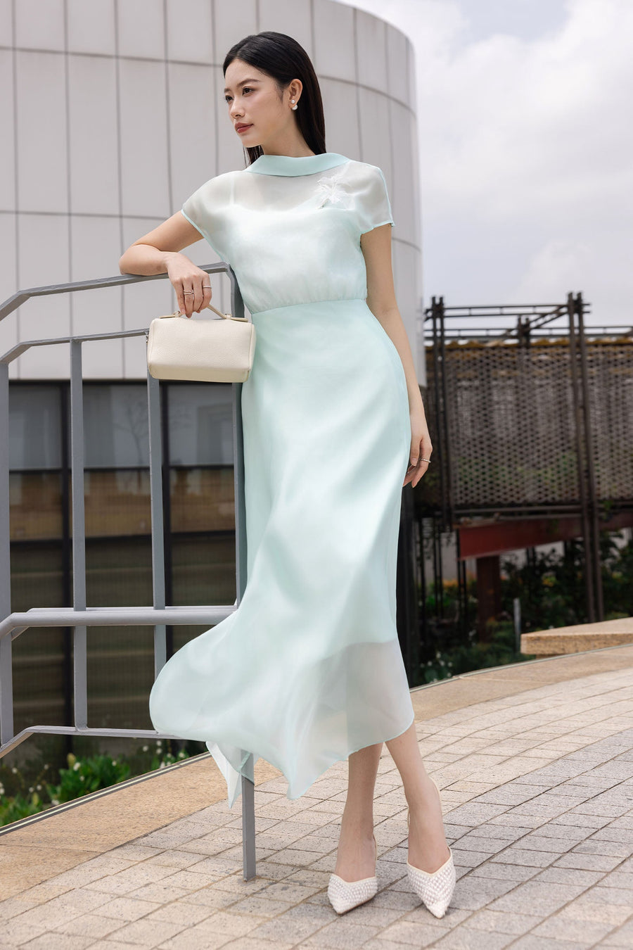 Luc Van Boat Neck Midi Dress 2