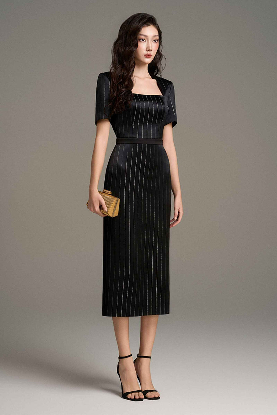 Olyne Square Neck Midi Dress