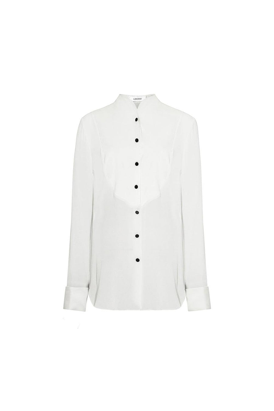 Toledo Straight Cuff Sleeved Crepe De Chine Shirt 1