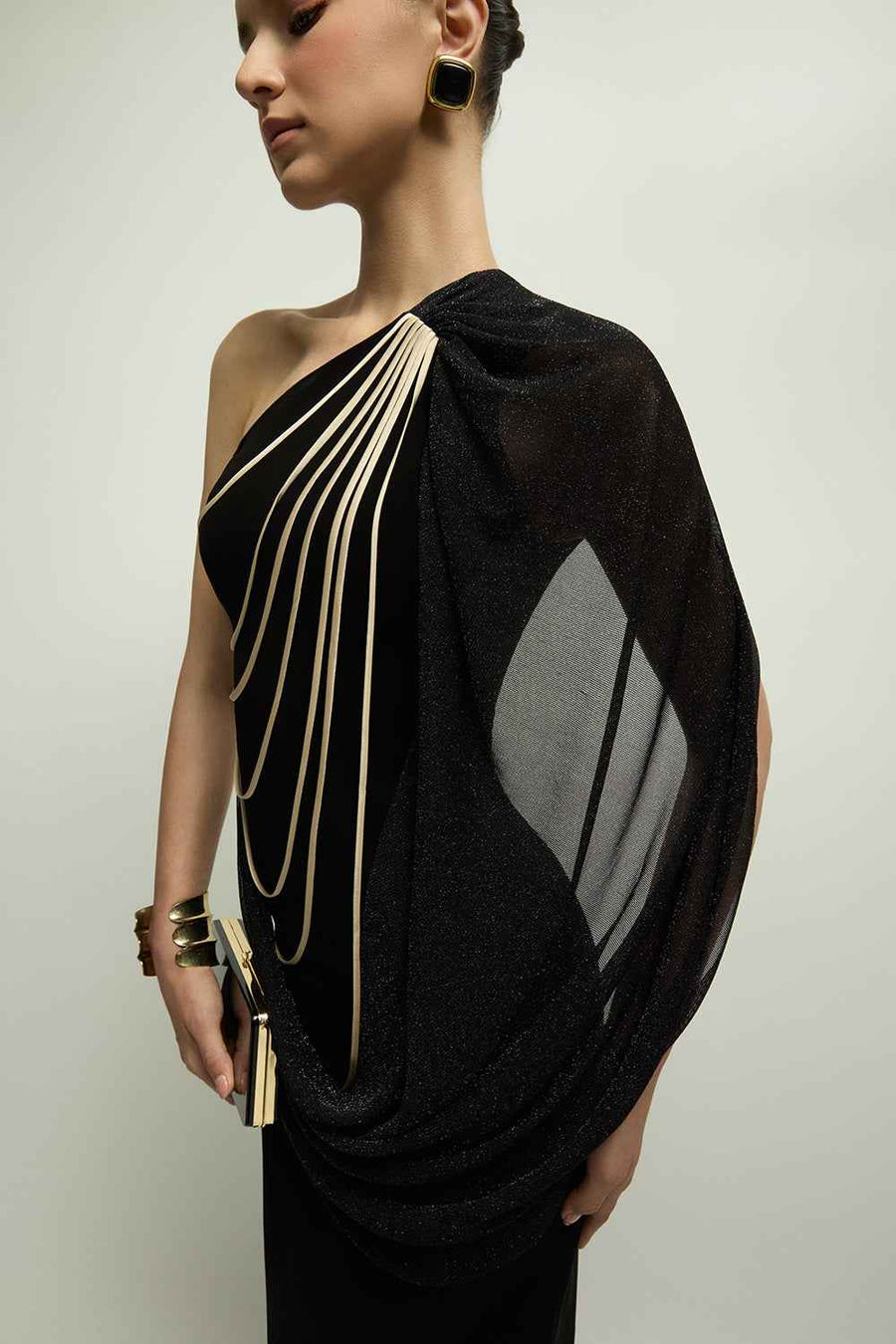 Bristol One Shoulder Chain Maxi Dress
