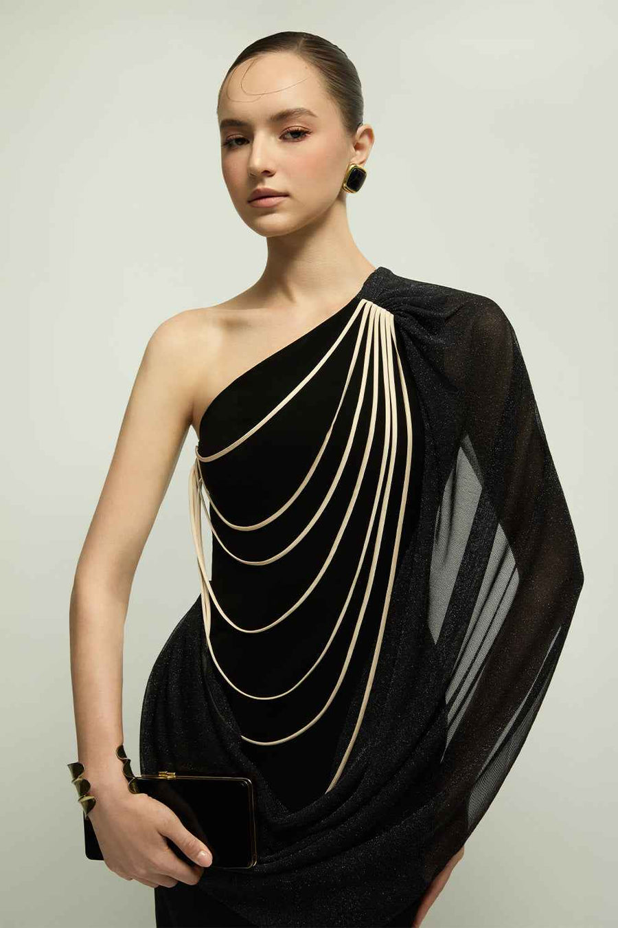 Bristol One Shoulder Chain Maxi Dress