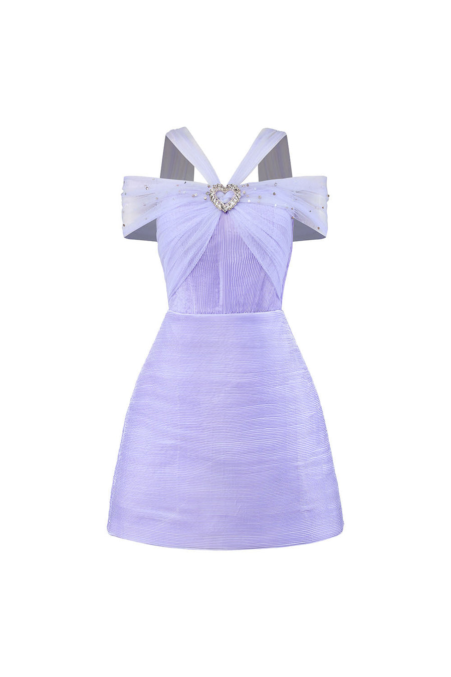 Glintara A-line Cold Shoulder Sleeved Taffeta Mini Dress Mini Dress Calista de Minh Thanh