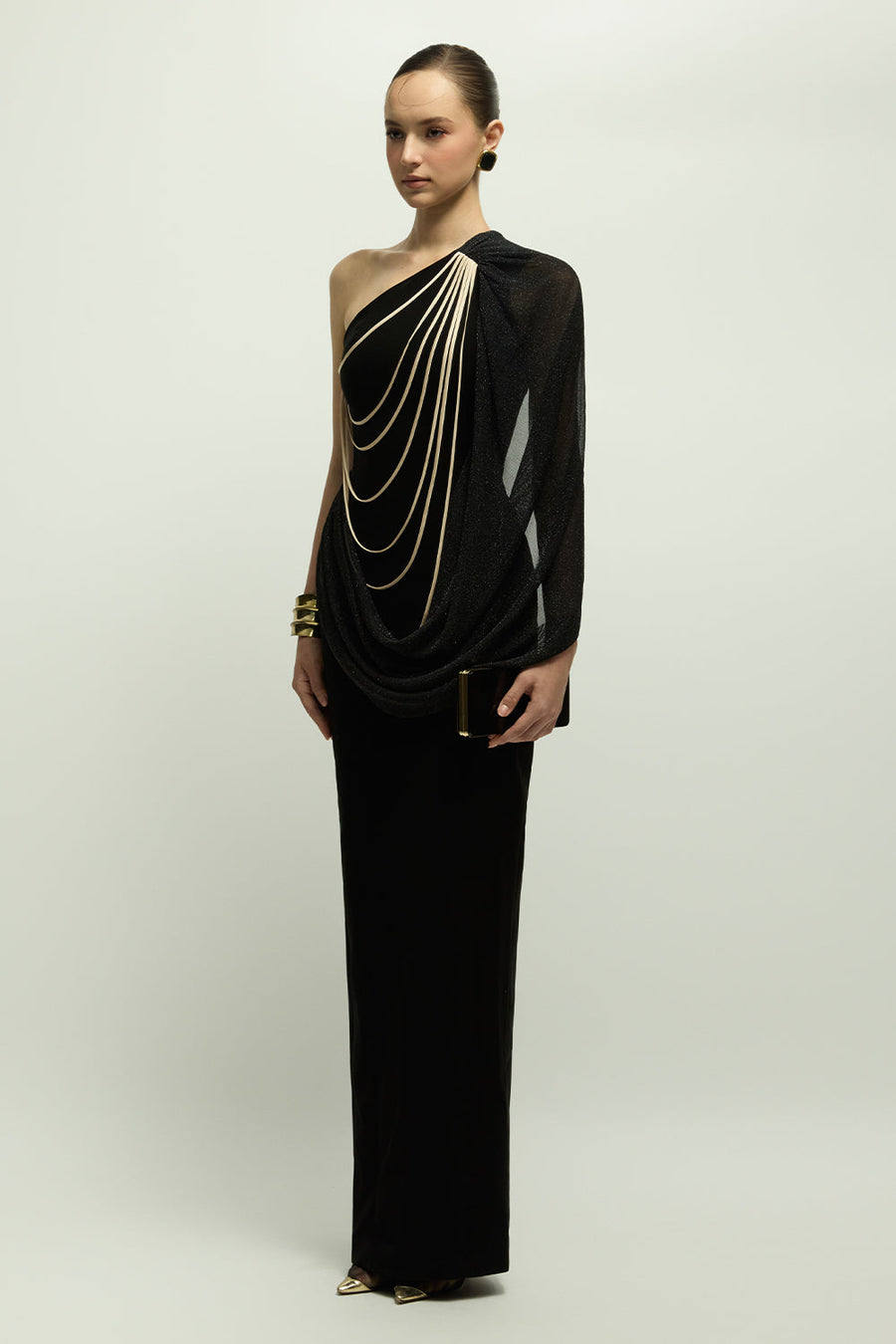 Bristol One Shoulder Chain Maxi Dress 5