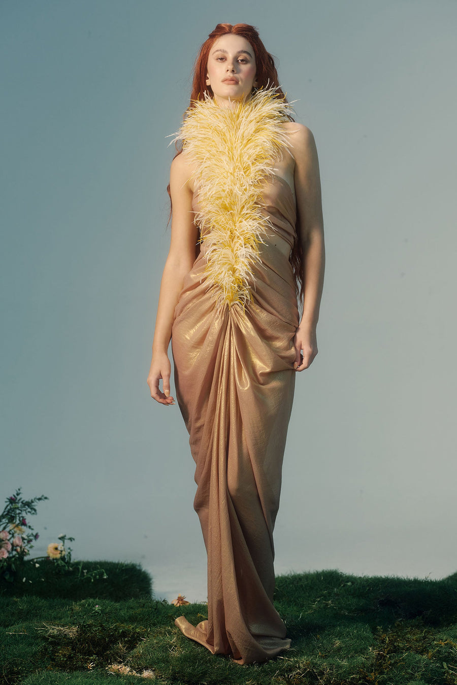 Chryseis Feather Maxi Dress 1