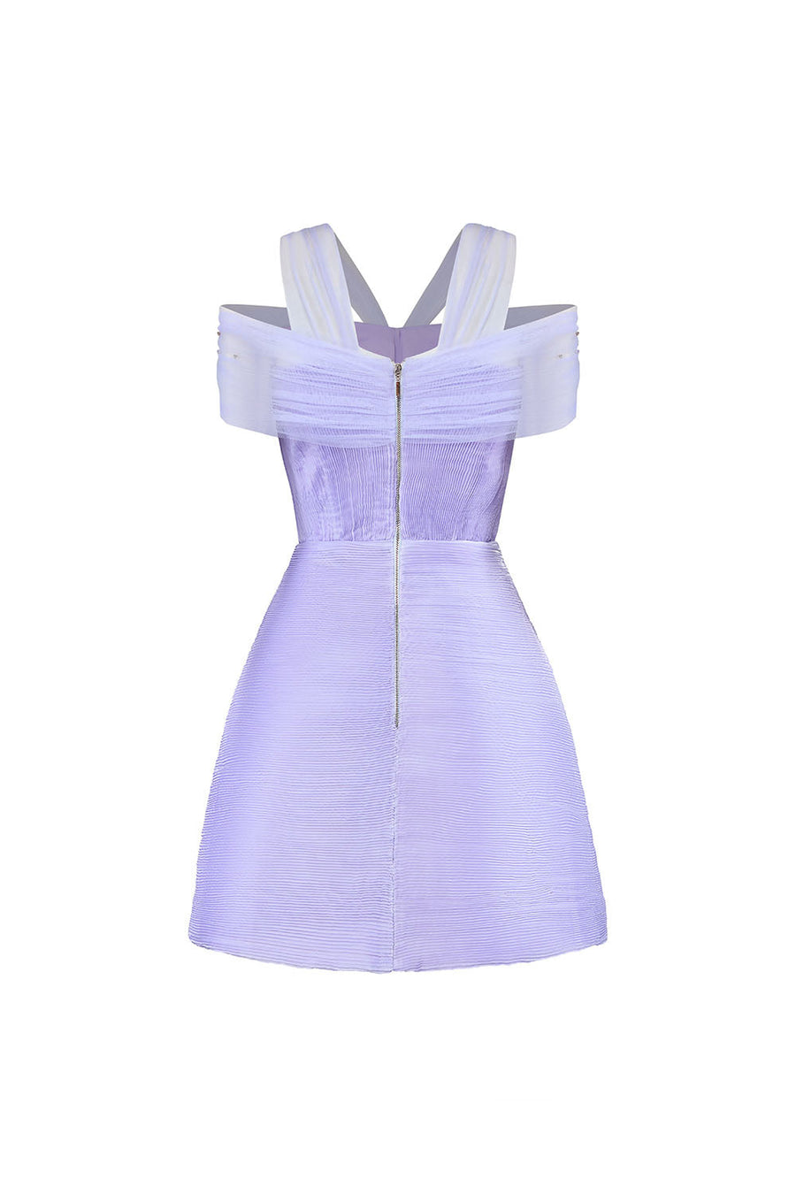Glintara A-line Cold Shoulder Sleeved Taffeta Mini Dress Mini Dress Calista de Minh Thanh