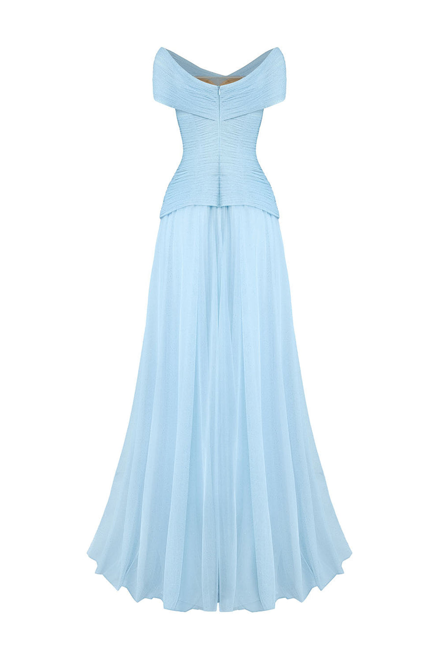 Cometia Fit and Flare Off-Shoulder Mesh Sequin Floor Length Dress Gown Dress Calista de Minh Thanh