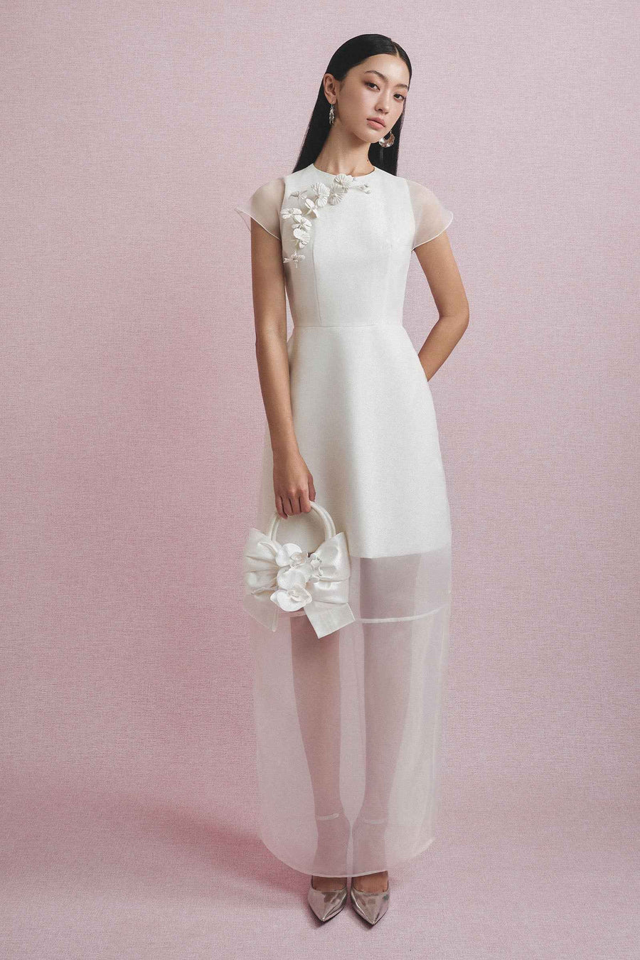 Assian Applique Midi Dress