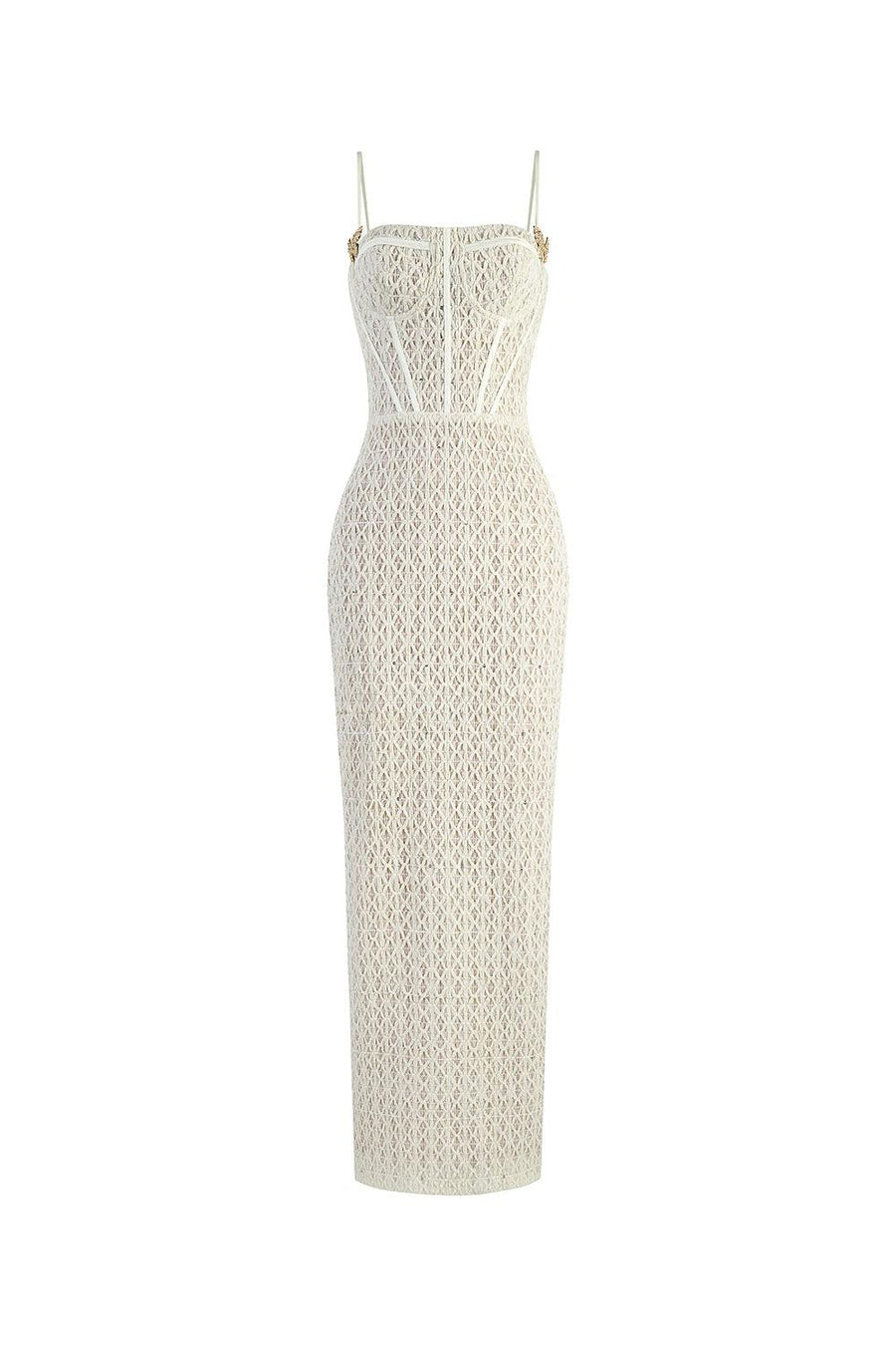 Sylphina Sheath Semi-Heart Neck Lace Maxi Dress Maxi Dress Calista de Minh Thanh