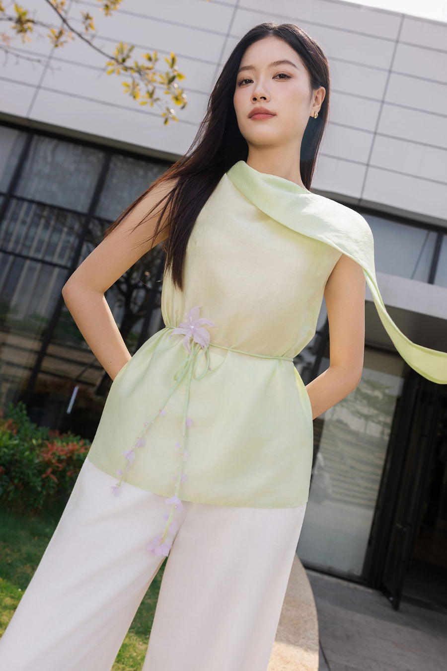 Thanh Bich Asymmetric Neck Top 2