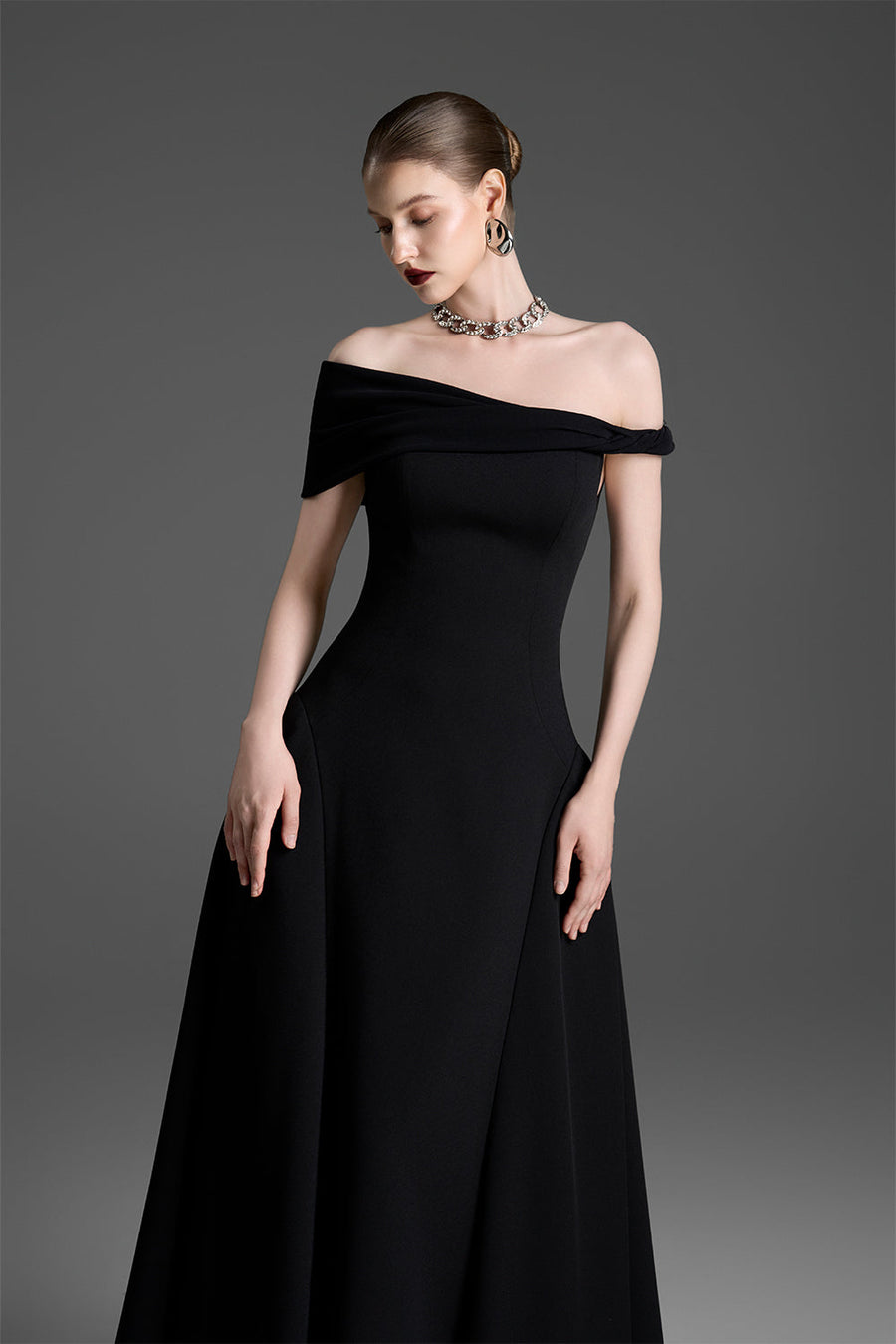 Aurelia Off-Shoulder Draped Midi Dress 2