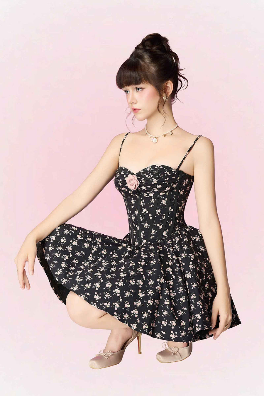 Ruby A-line Gathering Mini Dress