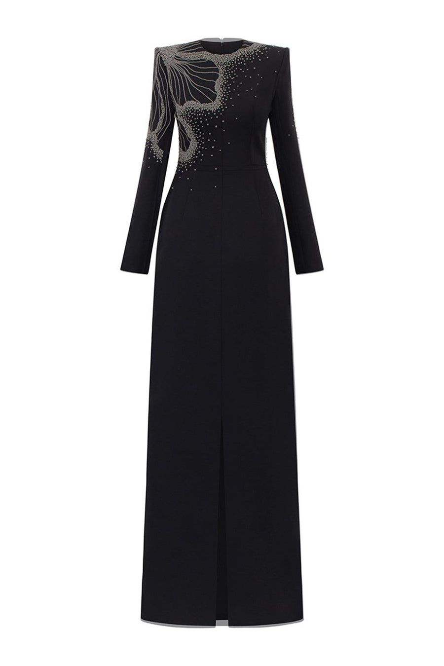Callahan Sheath Square Neck Velvet Satin Floor Length Dress 4