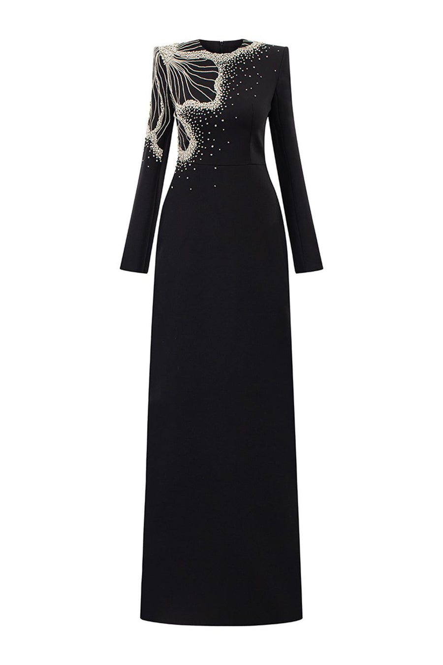 Callahan Sheath Square Neck Velvet Satin Floor Length Dress 1