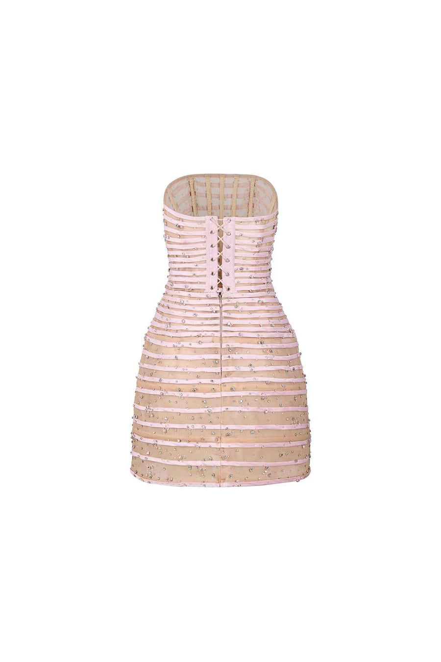 Ivara A-line Straight Across Neck Chiffon Mini Dress