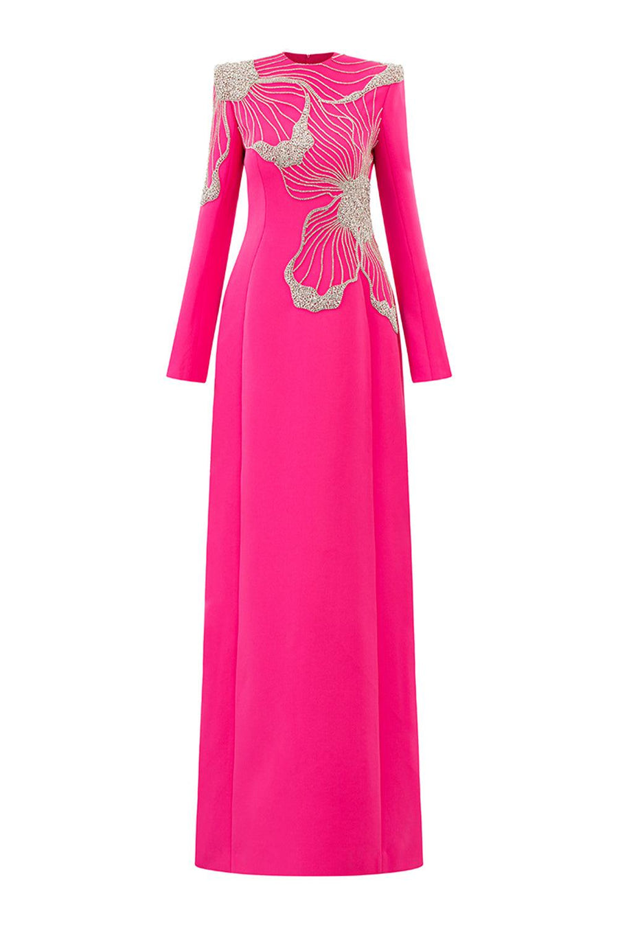 Kaitlin Sheath Square Shoulder Velvet Satin Floor Length Dress 1