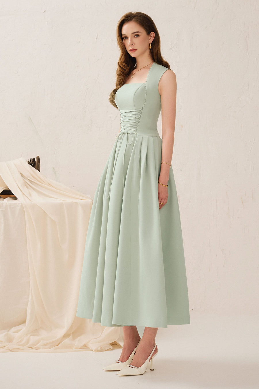 Katherine Trapeze Neck Midi Dress 3