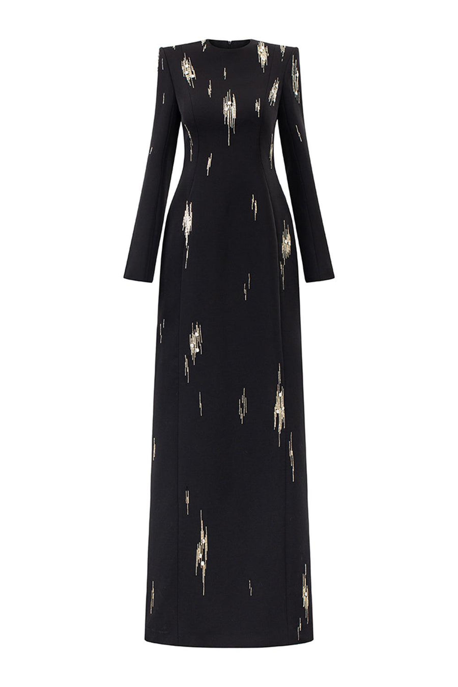 Ismael Sheath Stone Velvet Satin Floor Length Dress 1