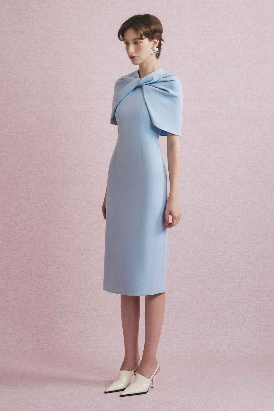 Psy Cape Sleeve Midi Dress