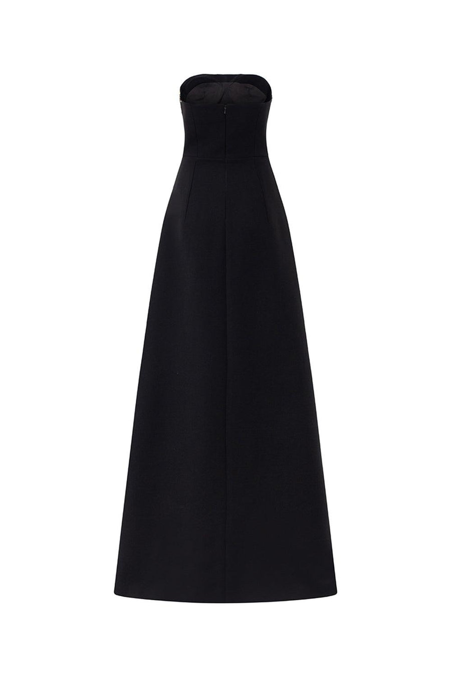 Ermias A-line Straight Across Neck Velvet Satin Floor Length Dress 3