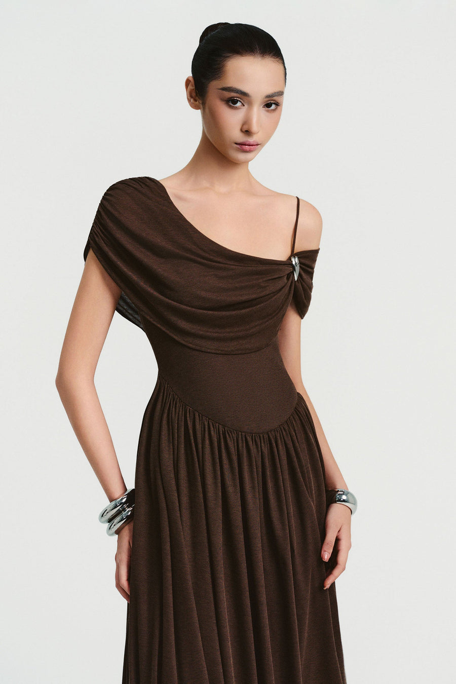 Mira Asymmetric Sleeve Maxi Dress 3