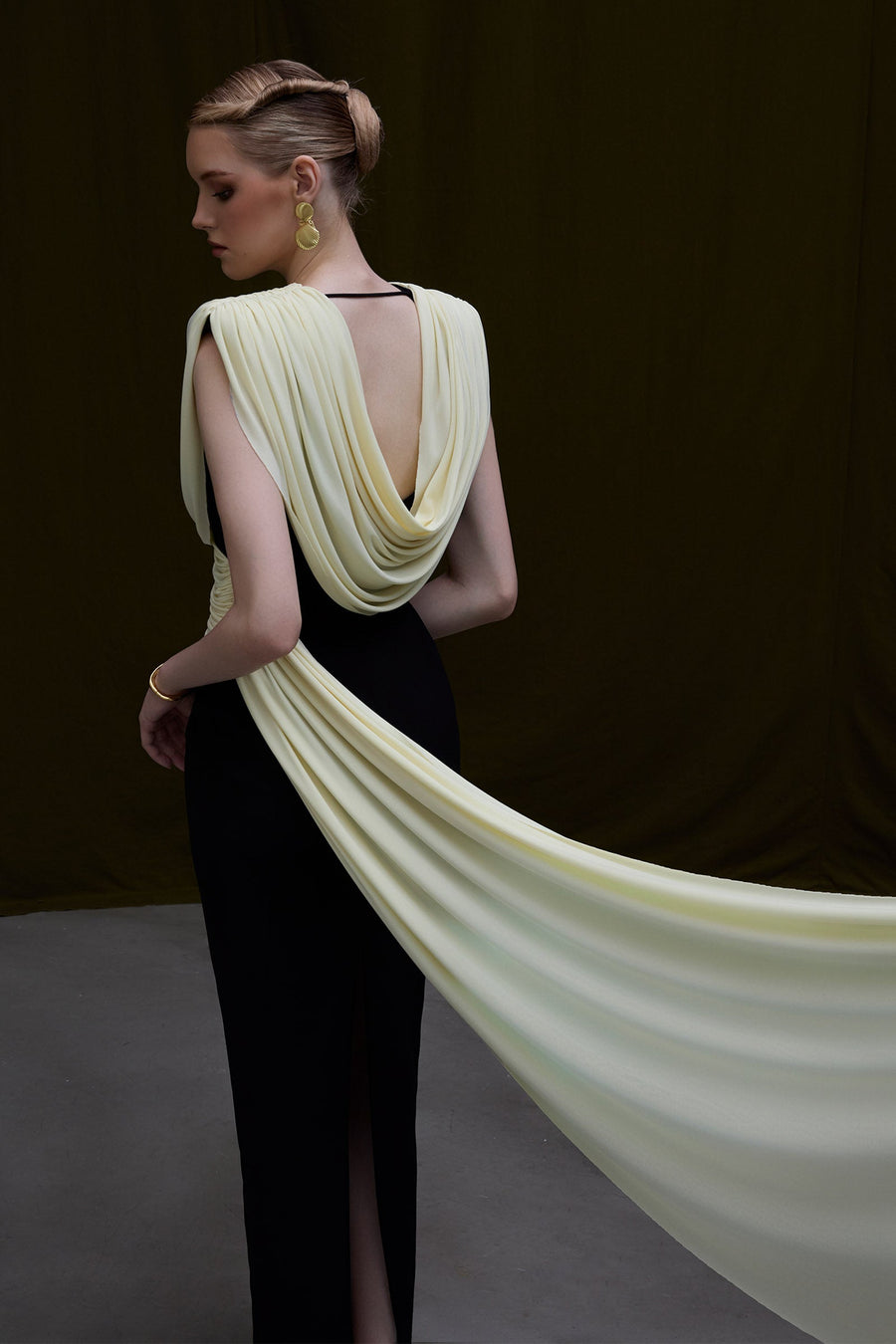 Panton V-Neck Draped Maxi Dress 6