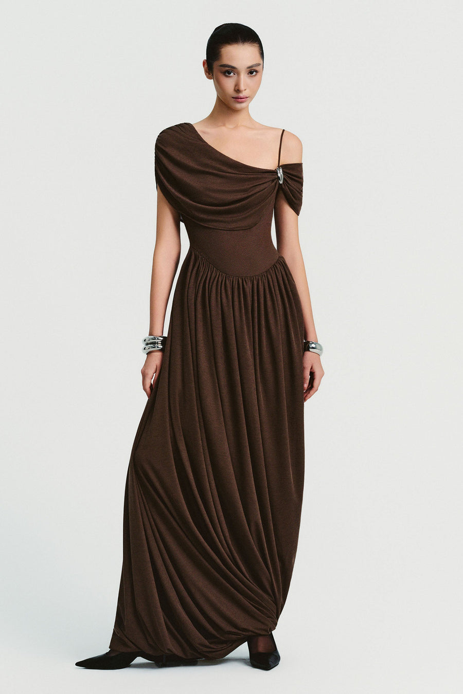 Mira Asymmetric Sleeve Maxi Dress 2