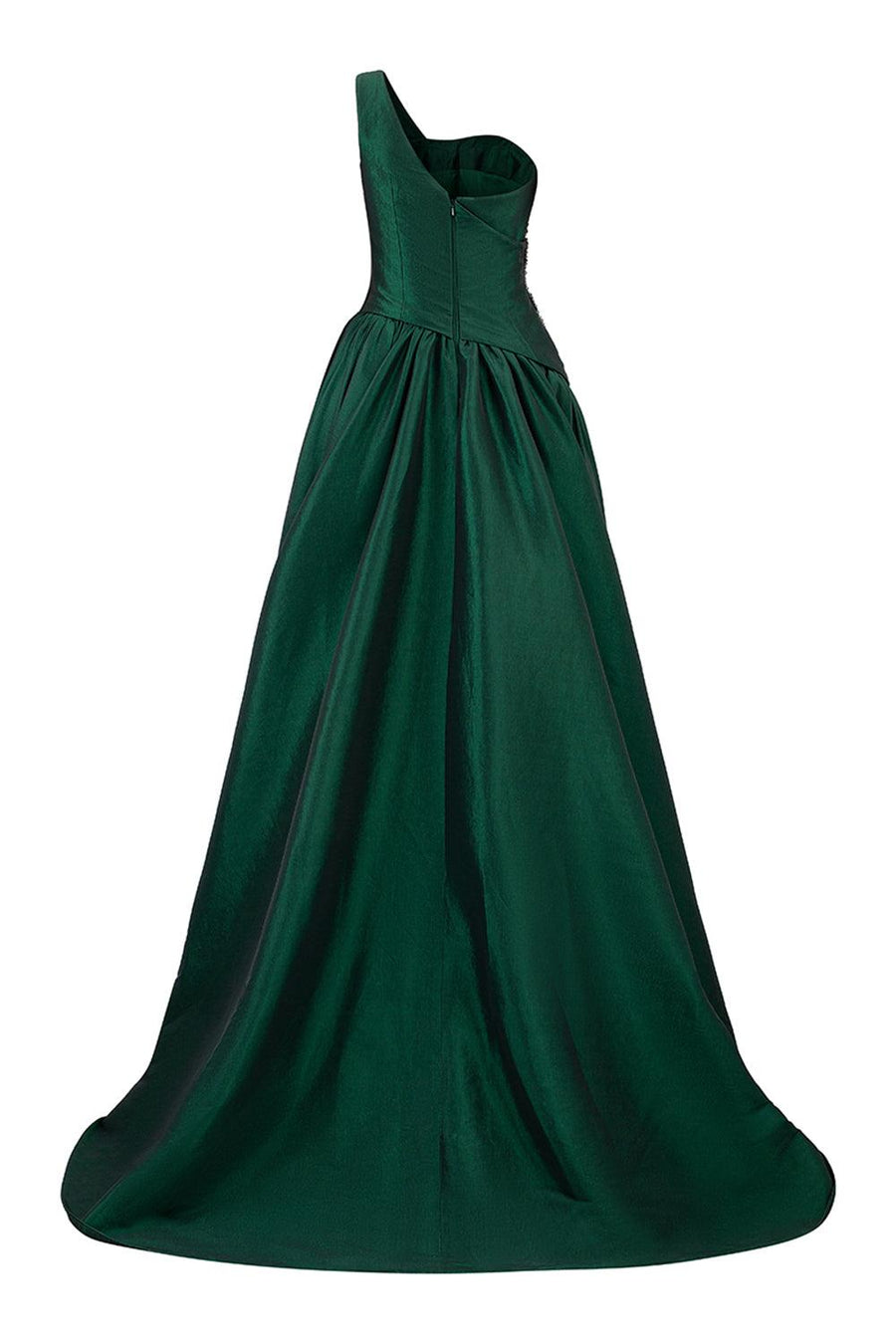 Cuevas Asymmetric One Shoulder Taffeta Floor Length Dress 2