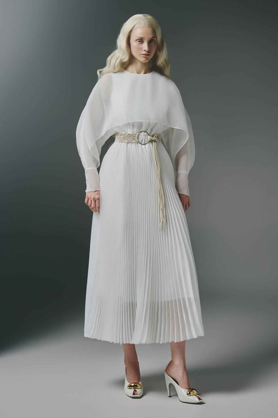 Marvin Cape Sleeve Midi Dress
